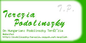 terezia podolinszky business card